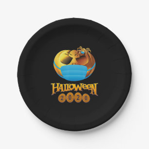 Spider Gift Halloween Pumpkin And Spider Mask Paper Plate