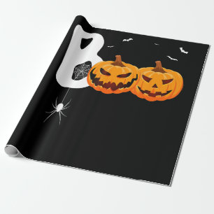 Spider Gift Halloween Pumpkins Spider Wrapping Paper