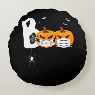 Spider Gift Halloween Pumpkins Wearing Mask Spi Round Pillow