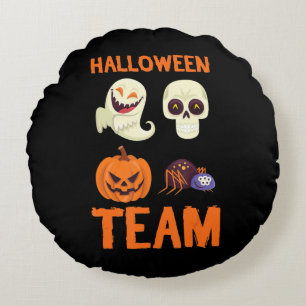 Spider Gift   Halloween Team Pumpkin Ghost Spider Round Pillow