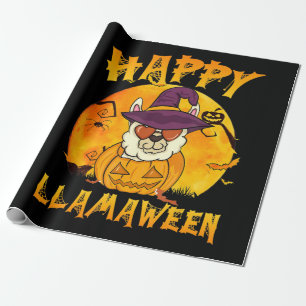 Spider Gift Happy Llamaween Llama Witch Spider Wrapping Paper