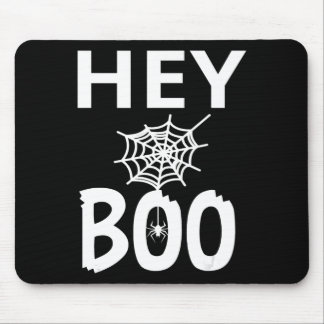 Spider Gift | Hey Boo Halloween Funny Spider Web Mouse Pad