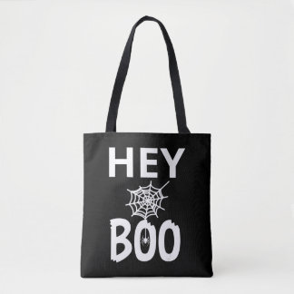 Spider Gift | Hey Boo Halloween Funny Spider Web Tote Bag
