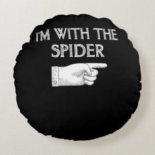 Spider Gift   I'm With The Spider Costume Matching Round Pillow