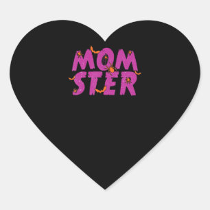 Spider Gift   MOMSTER Spider Net And Bat Halloween Heart Sticker