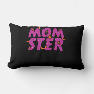 Spider Gift   MOMSTER Spider Net And Bat Halloween Lumbar Pillow