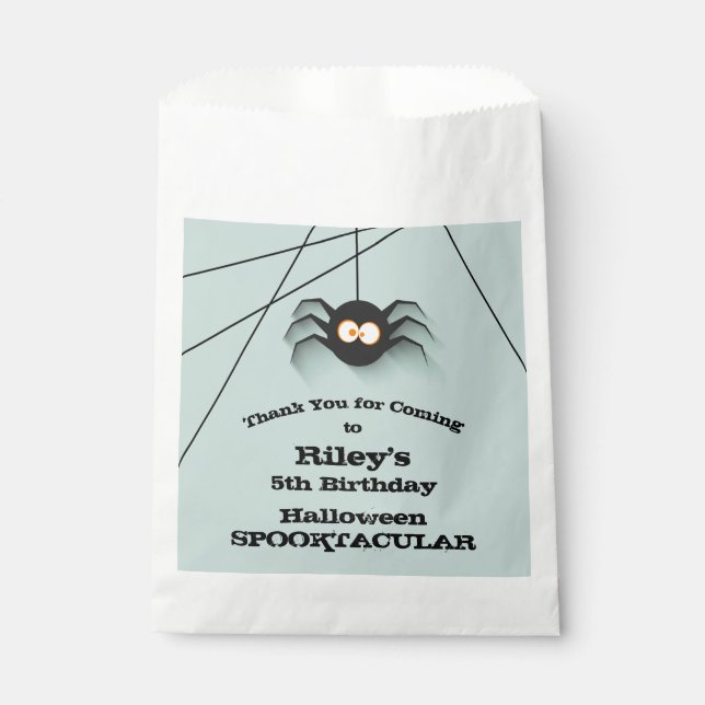 Spider Halloween Birthday Party  Favour Bag (Front)