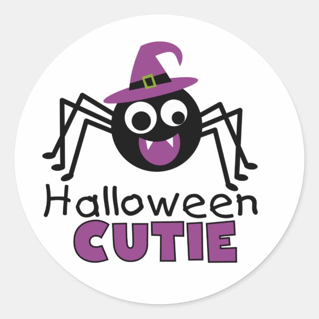 Spider Halloween Cutie Classic Round Sticker (Front)