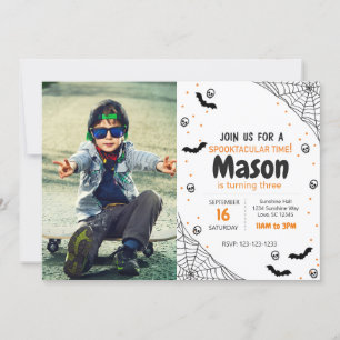Spider Halloween Invitation d'anniversaire avec ph