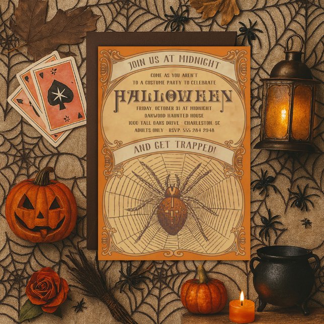 Spider Halloween Party Invitation pour adultes (Créateur téléchargé)