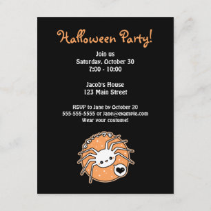 Spider Halloween Party Invitations