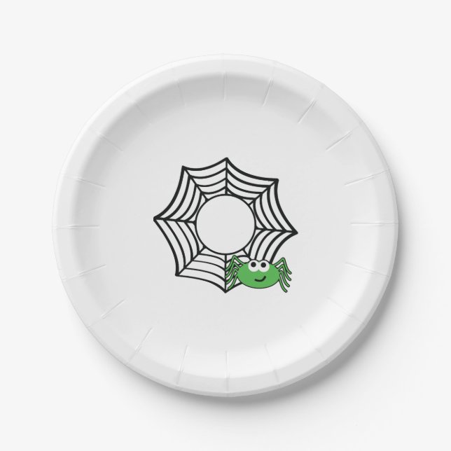 Spider halloween t shirts halloween paper plate (Front)