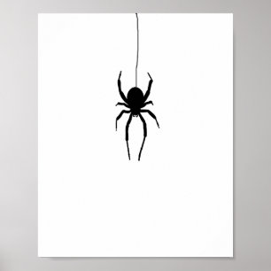 Spider Hanging Spider Web Halloween Painting Poster