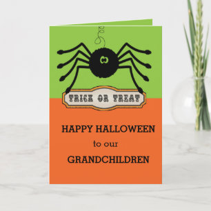 Spider Happy Halloween to our Grandchildren Card