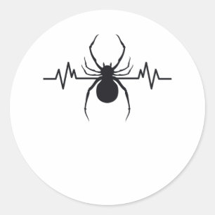 Spider Heartbeat Disgust Arachnid Terrarium Gift Classic Round Sticker