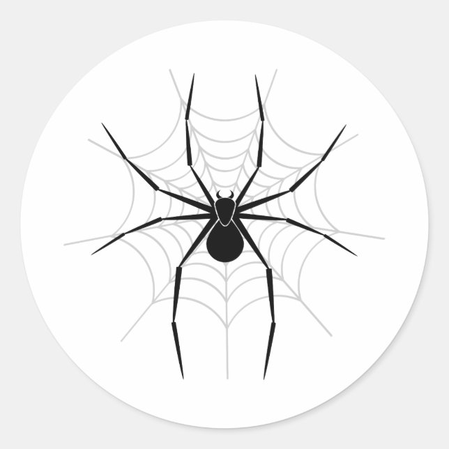 Spider in a Web Classic Round Sticker (Front)