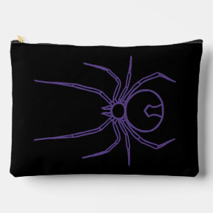 Spider in Purple and Black Accessory Pouch