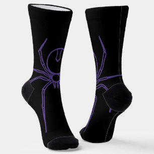 Spider in Purple and Black Socks