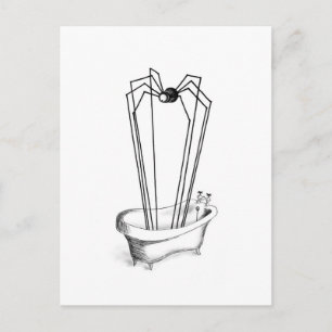 Spider in the Bath Postcard