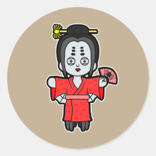 Spider Lady Jorogumo- Japanese Yokai Classic Round Sticker