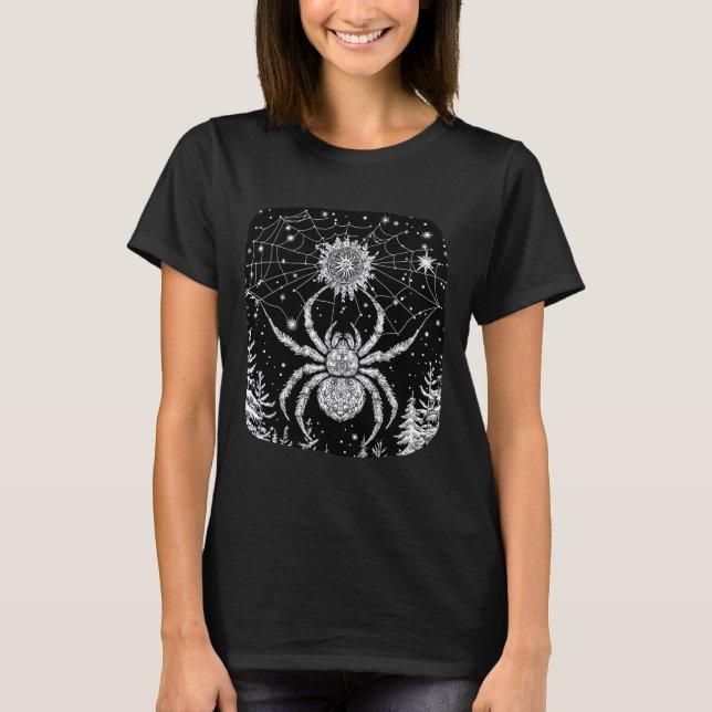 Spider Magnificent Spider at night T-Shirt (Front)