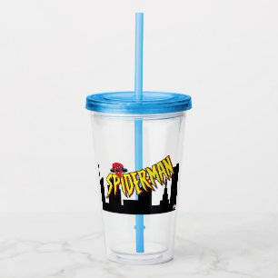 Spider-Man 90's Animated Series Title Screen Acrylic Tumbler