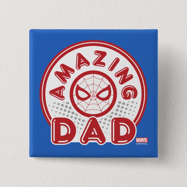 Spider-Man | Amazing Dad 2 Inch Square Button (Front)