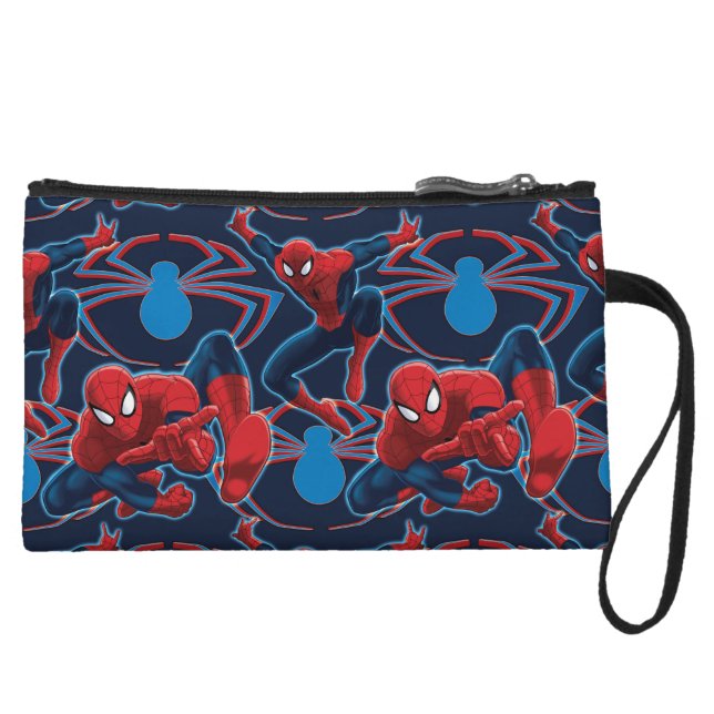 Spider-Man and Spider Logo Pattern Wristlet (Front)