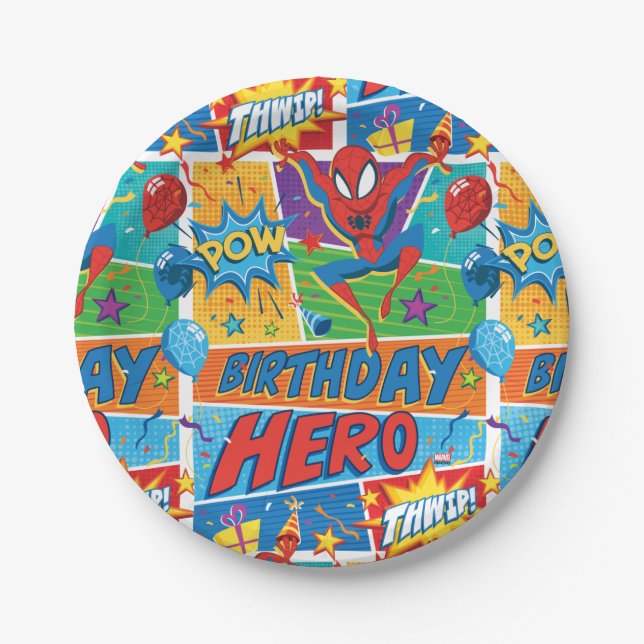 Spider-Man Birthday Hero Paper Plate (Front)
