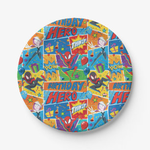 Spider-Man Birthday Hero Pattern Paper Plate