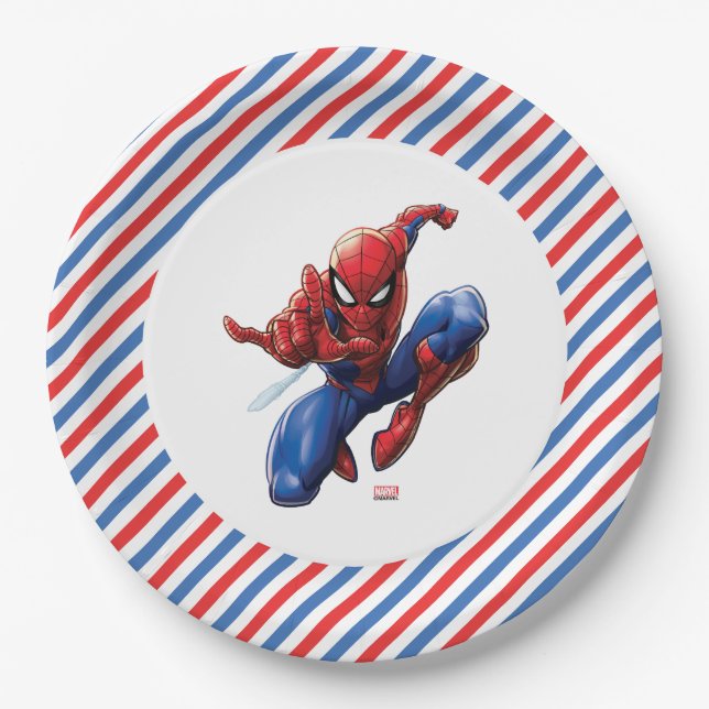 Spider-Man Birthday Paper Plate (Front)