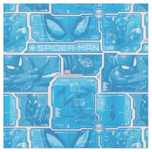Spider-Man   Blue High Tech Pattern Fabric