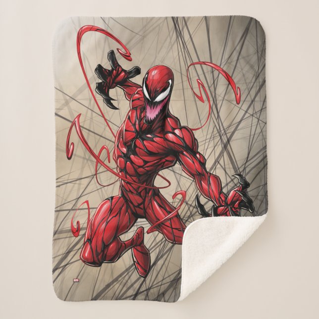Spider-Man | Carnage Leaping Forward Sherpa Blanket (Front)