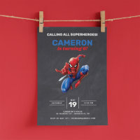 Spider-Man Chalkboard Invitation d'anniversaire