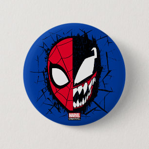 Spider-Man   Dual Spider-Man & Venom Face 2 Inch Round Button