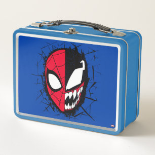 Spider-Man   Dual Spider-Man & Venom Face Metal Lunch Box