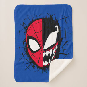 Spider-Man   Dual Spider-Man & Venom Face Sherpa Blanket