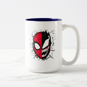 Spider-Man   Dual Spider-Man & Venom Face Two-Tone Coffee Mug