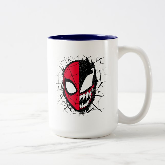 Spider-Man | Dual Spider-Man & Venom Face Two-Tone Coffee Mug (Right)