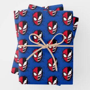 Spider-Man   Dual Spider-Man & Venom Face Wrapping Paper Sheet