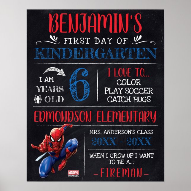 Spider-Man | First or Last Day of School Poster (Front)