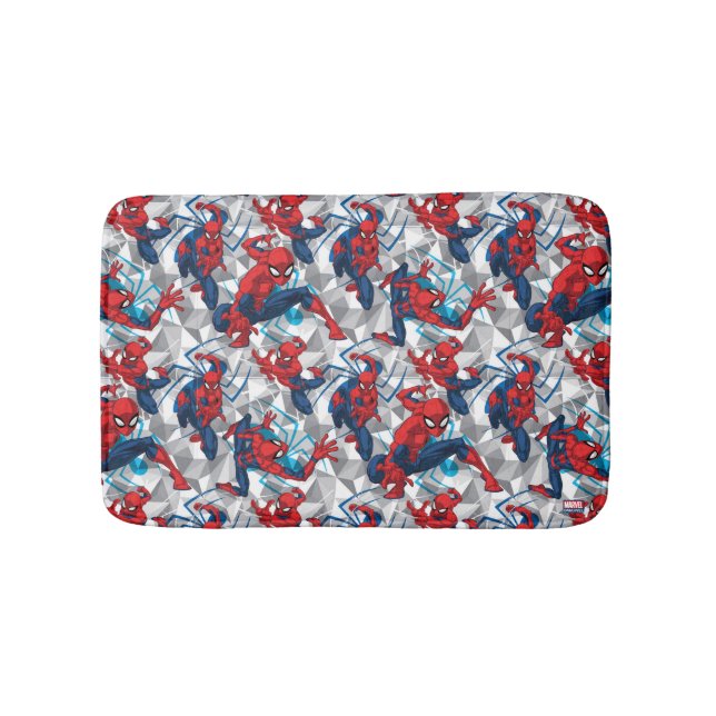 Spider-Man | Geometric Character Art Pattern Bath Mat (Front)