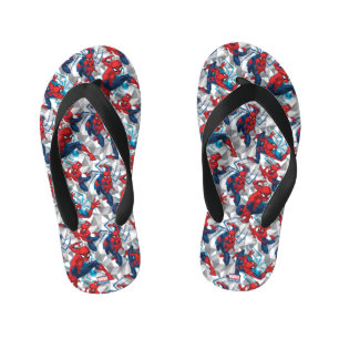 Spider-Man   Geometric Character Art Pattern Kid's Flip Flops
