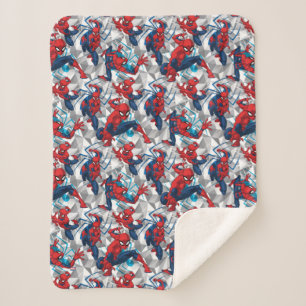 Spider-Man   Geometric Character Art Pattern Sherpa Blanket