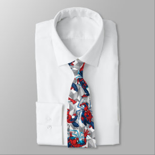 Spider-Man   Geometric Character Art Pattern Tie