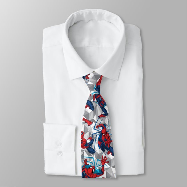 Spider-Man | Geometric Character Art Pattern Tie (Tied)