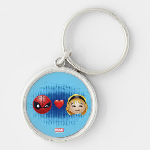 Spider-Man & Gwen Heart Emoji Keychain