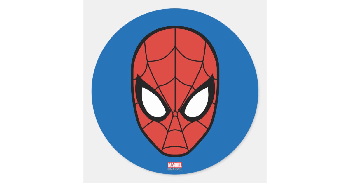 Spider-Man Head Icon Classic Round Sticker | Zazzle