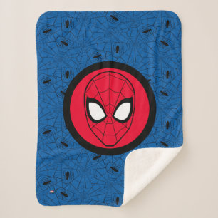 Spider-Man   Head Logo Sherpa Blanket