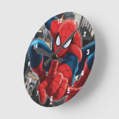 Spider-Man High Above the City Round Clock (Angle)
